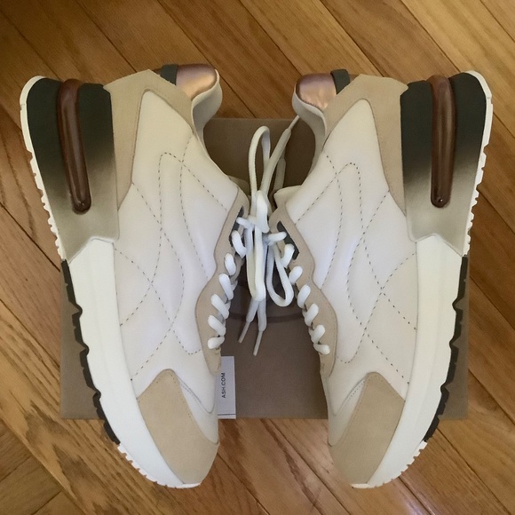 Ash Kacy Leather And Suede Sneakers Biscuit Off White SZ EU 40/ US 9.5 - Picture 4 of 16